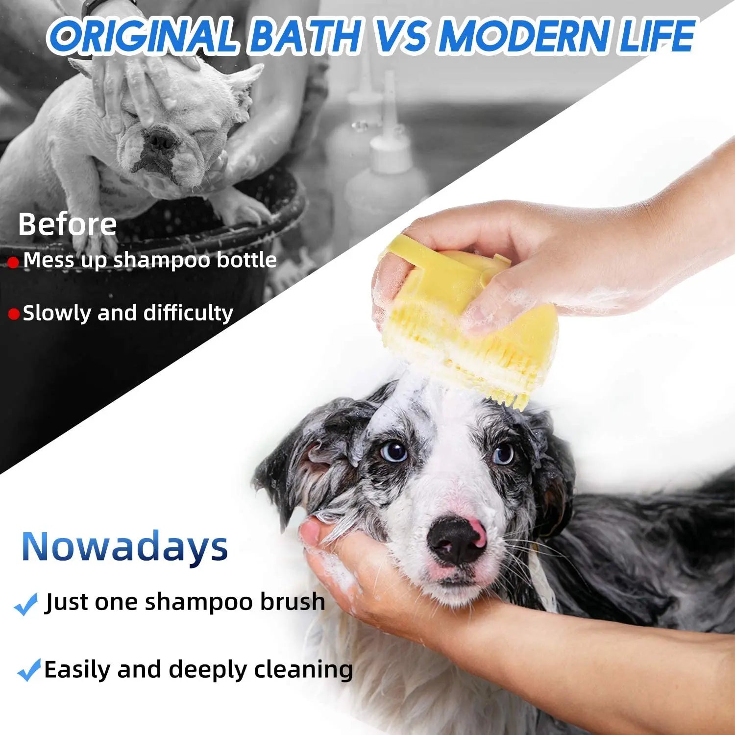 Silicone Pet Bath Brush – Soft Scrubber for Dogs & Cats