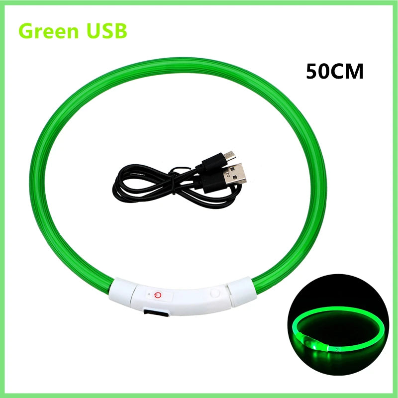 USB Rechargeable LED Dog Collar – High-Visibility & Waterproof for Night Walks💡