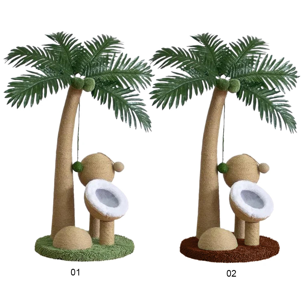 Coconut Tree Cat Scratching Post โ Fun, Durable & Interactive Climbing Tower