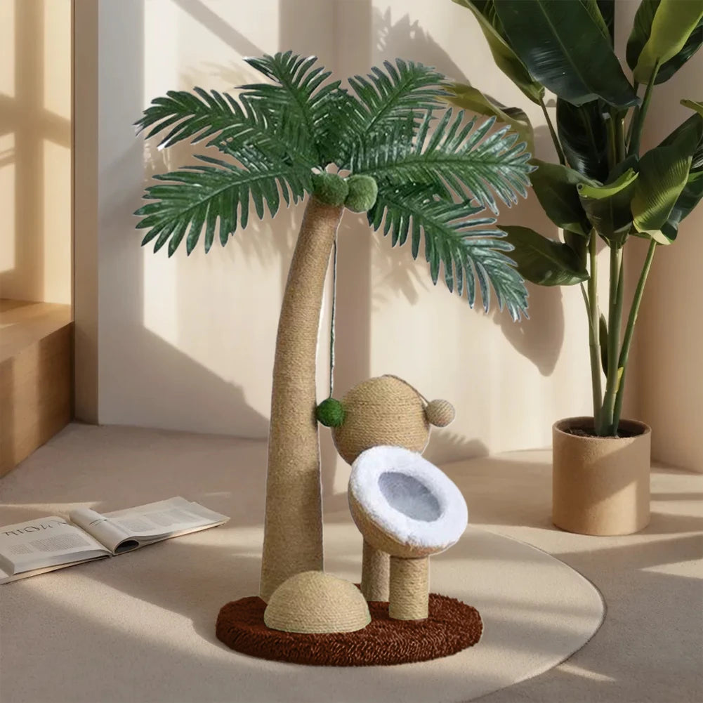 Coconut Tree Cat Scratching Post โ Fun, Durable & Interactive Climbing Tower