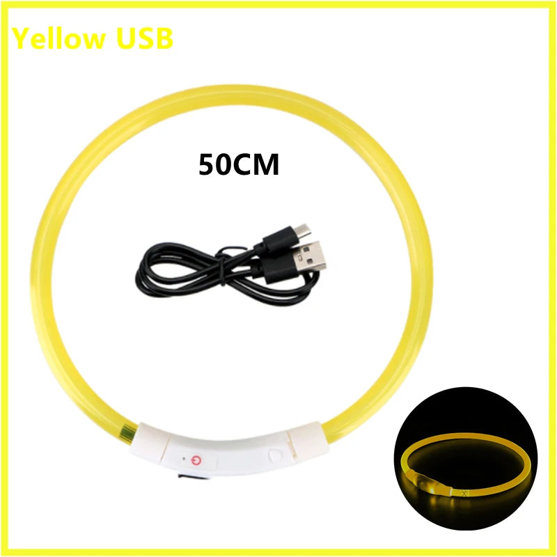 USB Rechargeable LED Dog Collar – High-Visibility & Waterproof for Night Walks💡