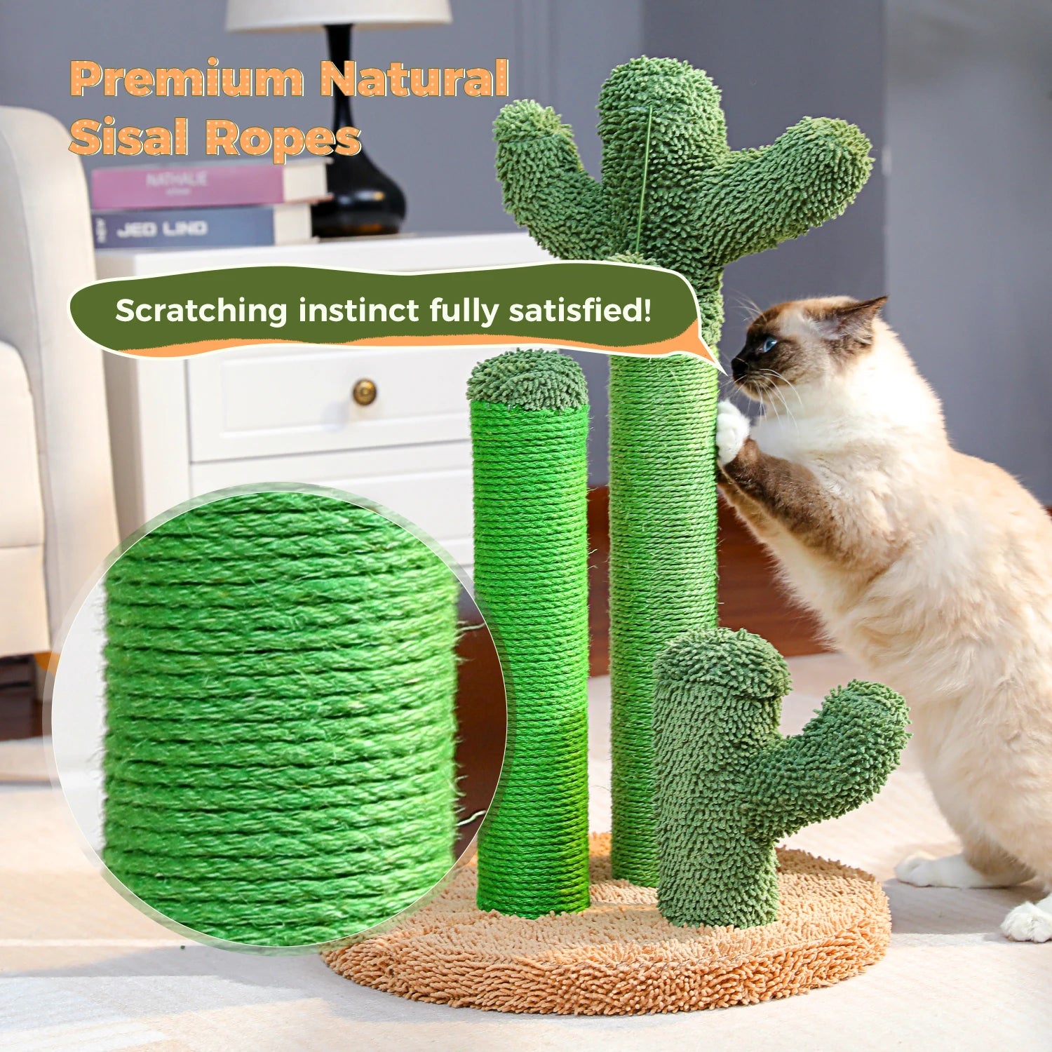 Cactus Cat Scratching Post – Fun, Durable & Interactive Scratch Tower