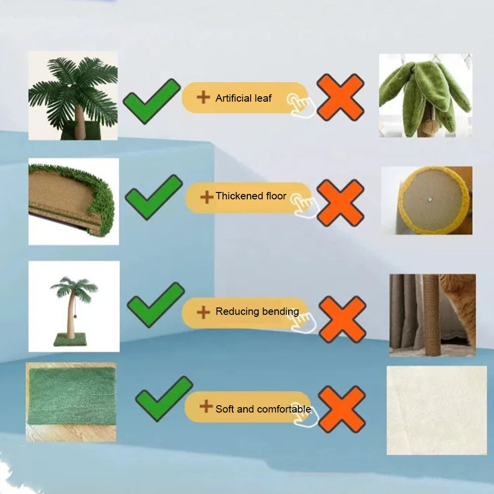 Coconut Tree Cat Scratching Post โ Fun, Durable & Interactive Climbing Tower