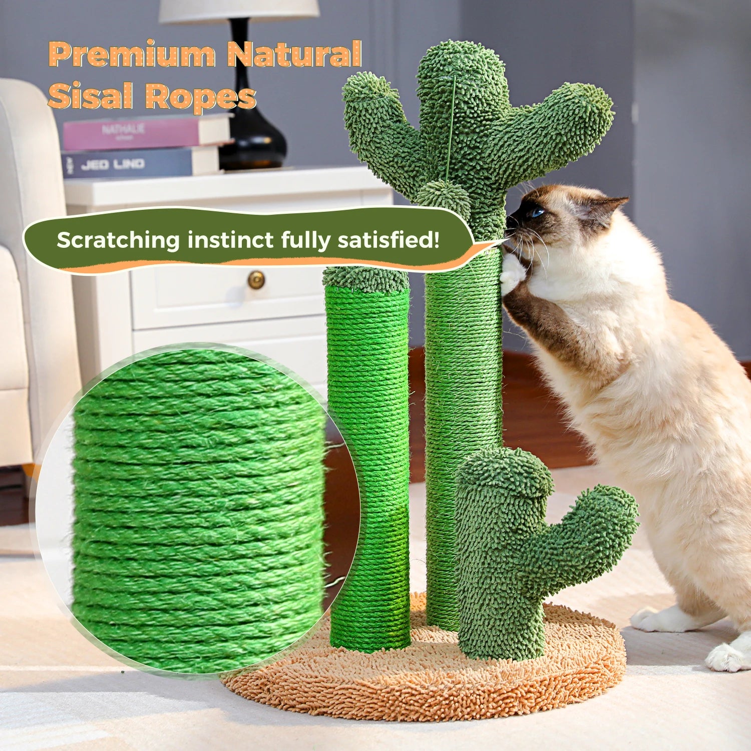 Cactus Cat Scratching Post – Fun, Durable & Interactive Scratch Tower