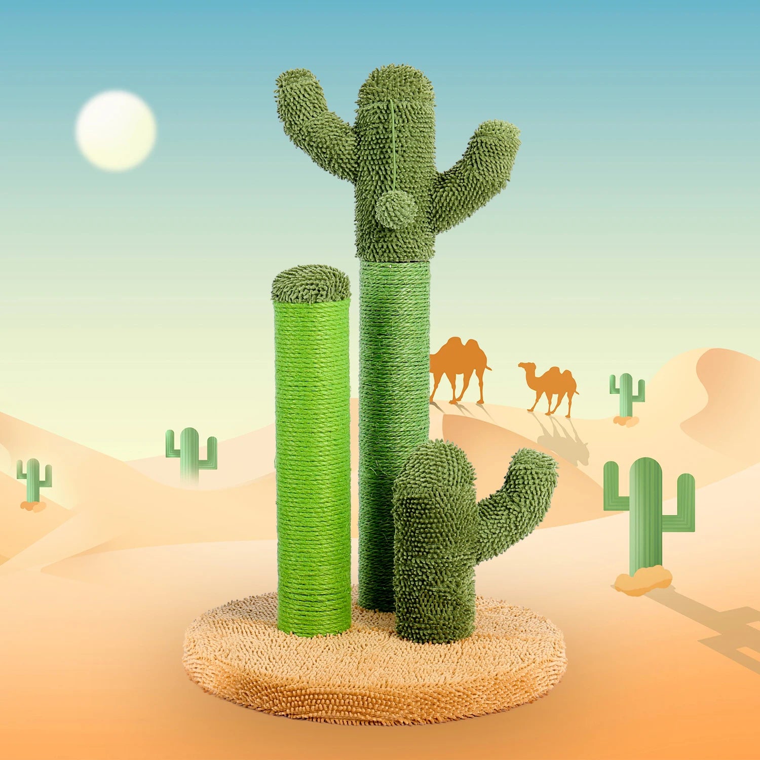 Cactus Cat Scratching Post – Fun, Durable & Interactive Scratch Tower