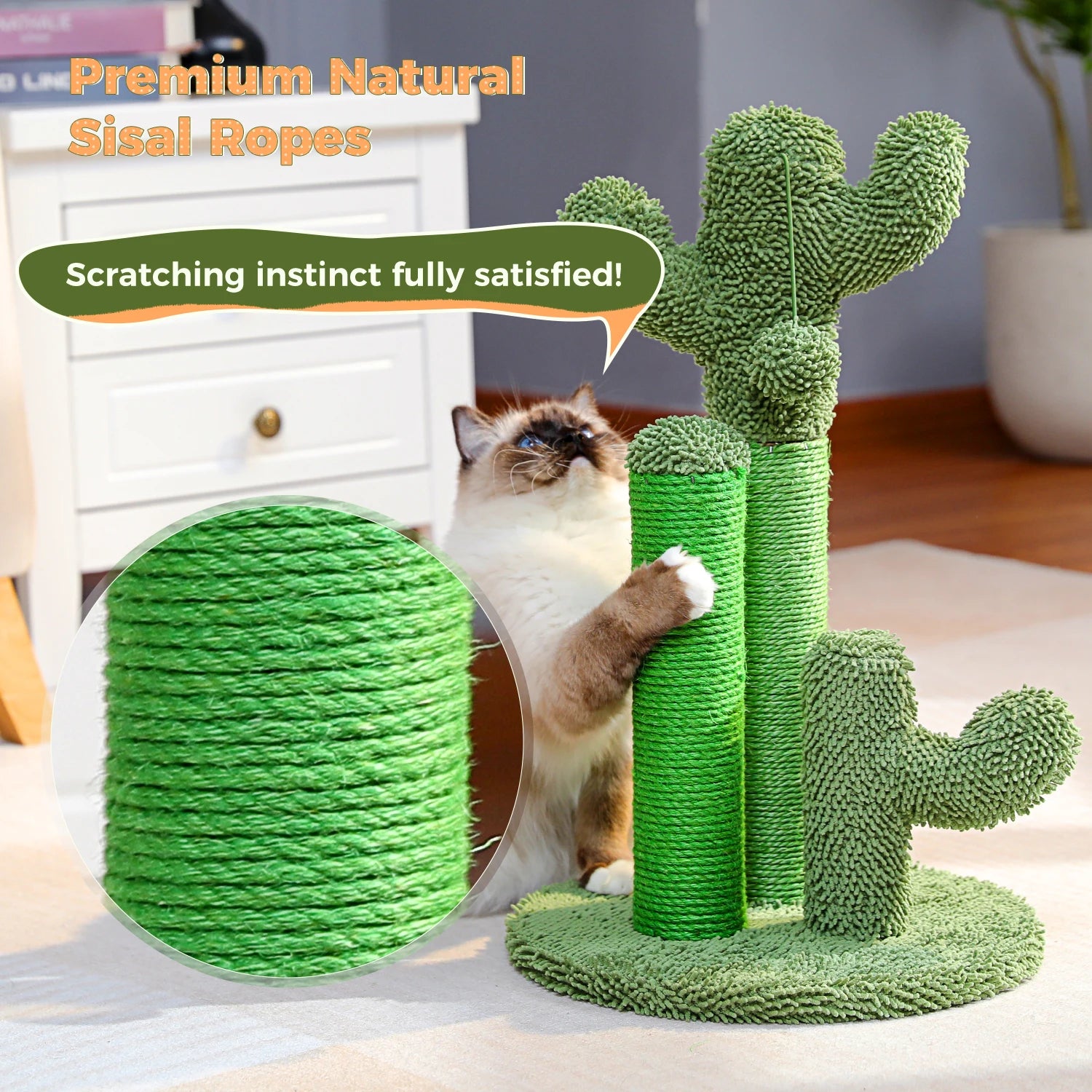Cactus Cat Scratching Post – Fun, Durable & Interactive Scratch Tower