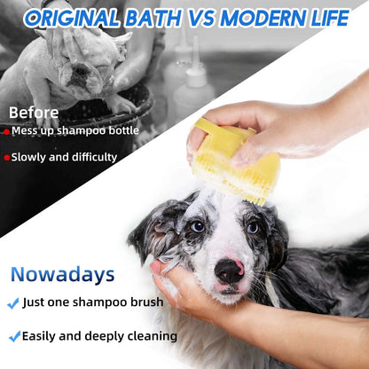 Silicone Pet Bath Brush – Soft Scrubber for Dogs &amp; Cats