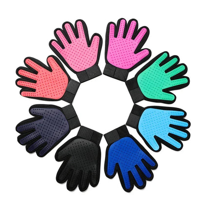 Silicone Pet Grooming Gloves – Gentle Deshedding &amp; Massaging Brush for Cats &amp; Dogs