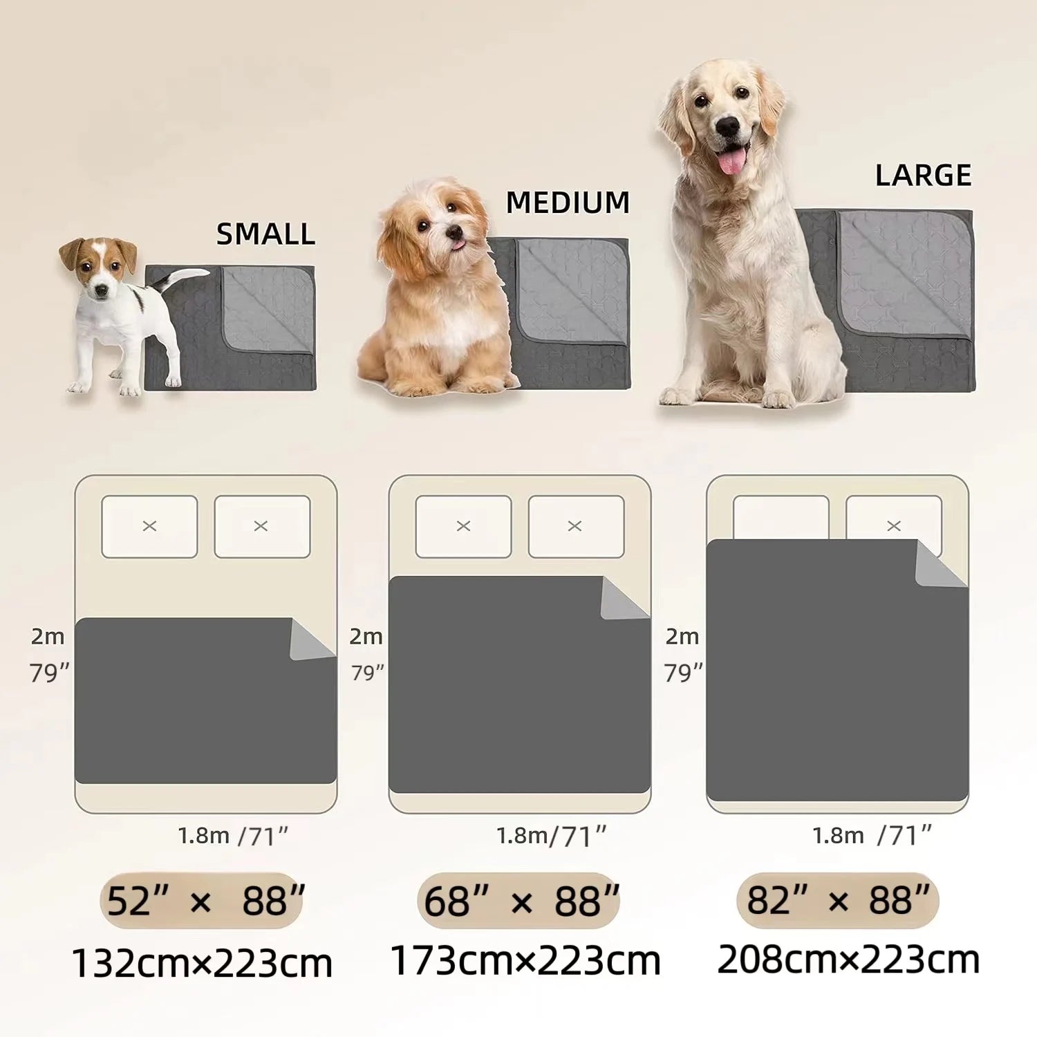 Waterproof Dog Sofa Protector – Reversible Couch &amp; Bed Cover for Pets