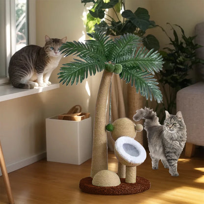Coconut Tree Cat Scratching Post – Fun, Durable &amp; Interactive Climbing Tower