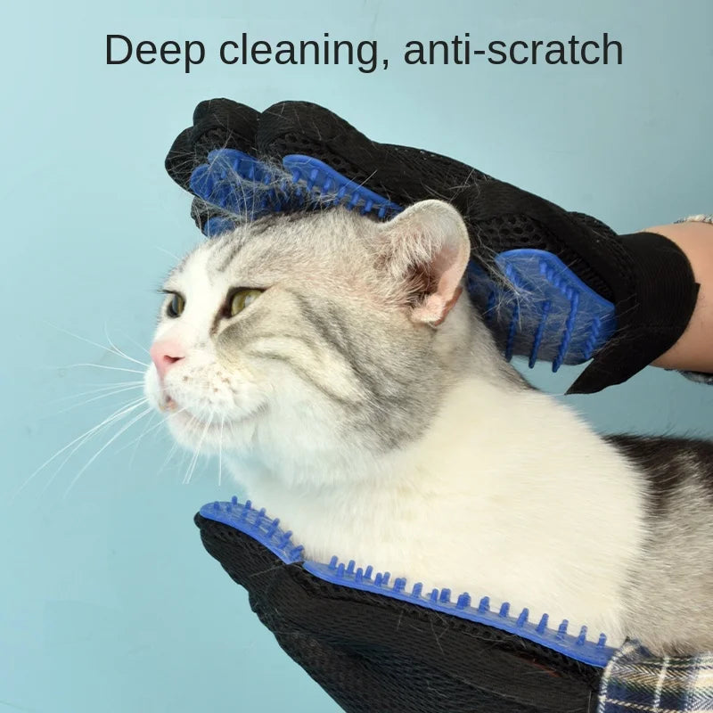 Silicone Pet Grooming Gloves – Gentle Deshedding &amp; Massaging Brush for Cats &amp; Dogs