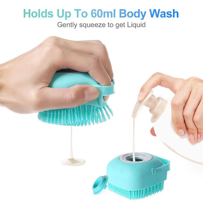Silicone Pet Bath Brush – Soft Scrubber for Dogs &amp; Cats