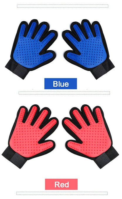 Silicone Pet Grooming Gloves – Gentle Deshedding &amp; Massaging Brush for Cats &amp; Dogs
