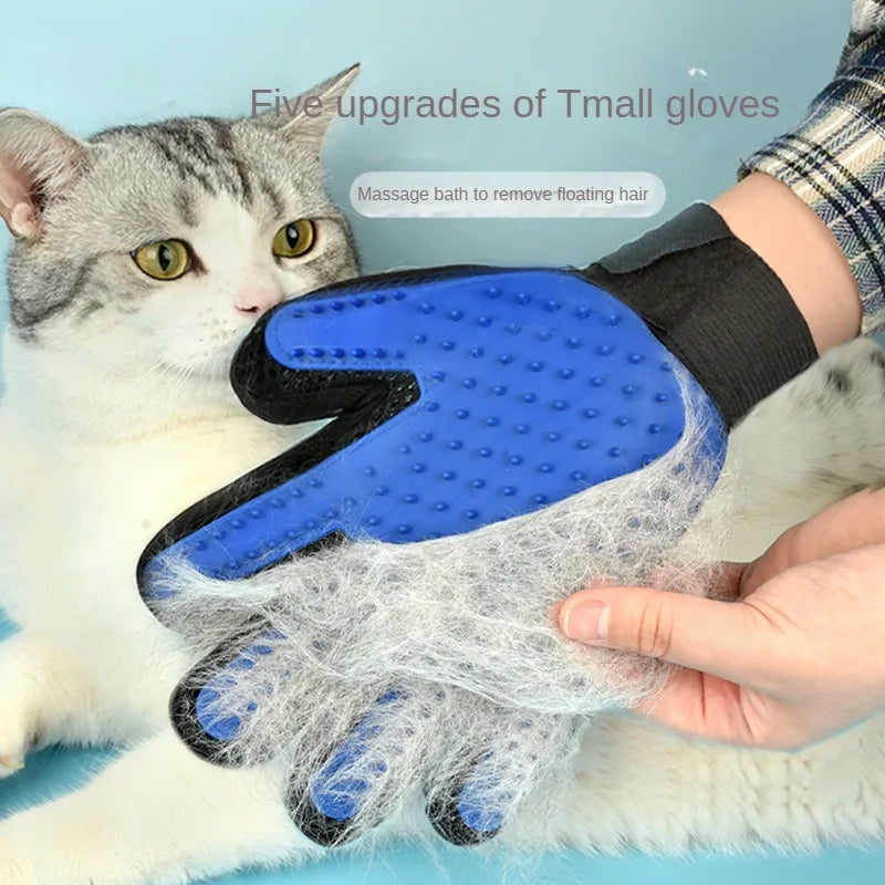 Silicone Pet Grooming Gloves – Gentle Deshedding &amp; Massaging Brush for Cats &amp; Dogs