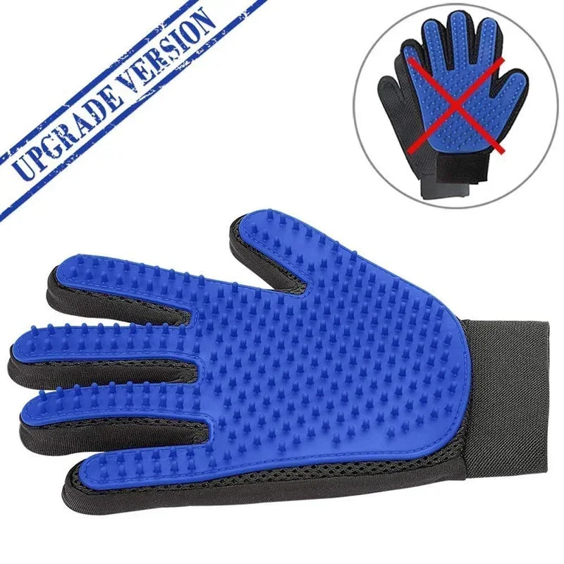 Silicone Pet Grooming Gloves – Gentle Deshedding &amp; Massaging Brush for Cats &amp; Dogs