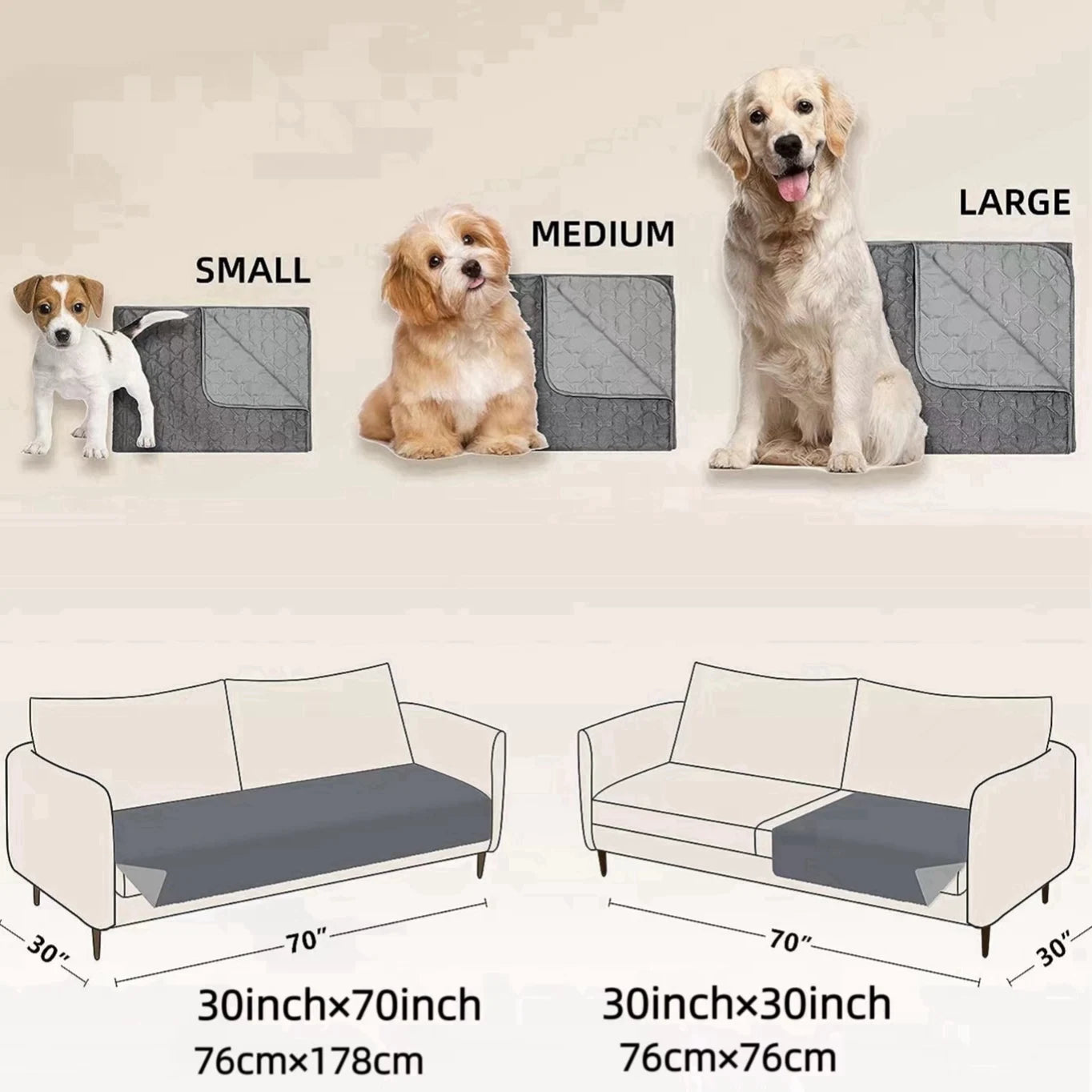 Waterproof Dog Sofa Protector – Reversible Couch &amp; Bed Cover for Pets