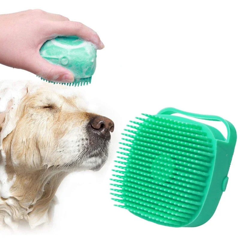Silicone Pet Bath Brush – Soft Scrubber for Dogs &amp; Cats