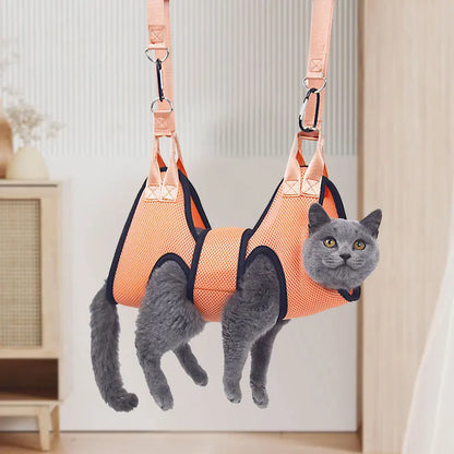 Cat Grooming Hammock – Safe &amp; Easy Nail Trimming, Bathing &amp; Grooming Sling