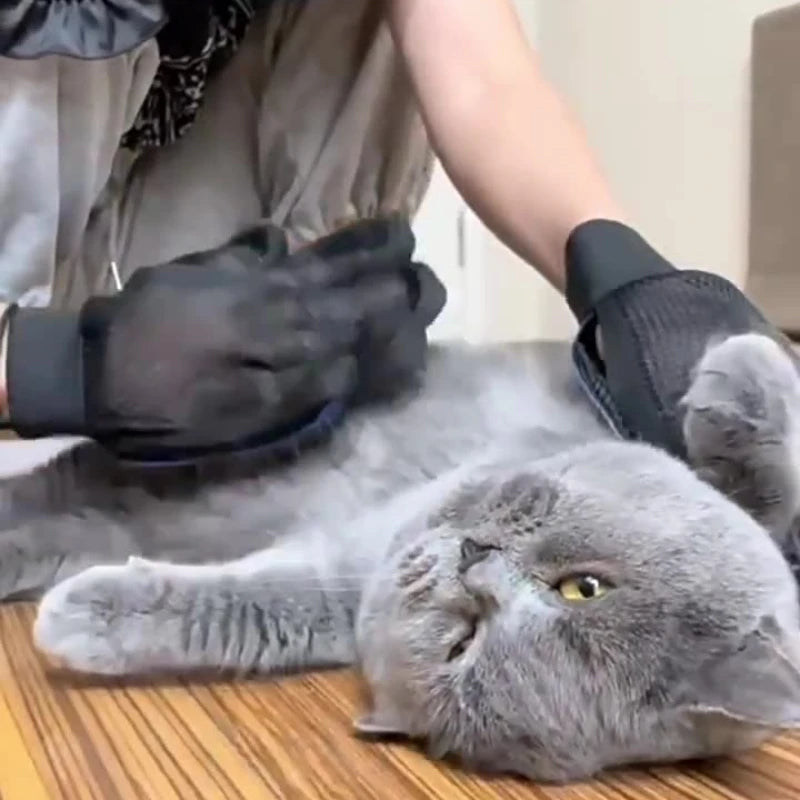 Silicone Pet Grooming Gloves – Gentle Deshedding &amp; Massaging Brush for Cats &amp; Dogs